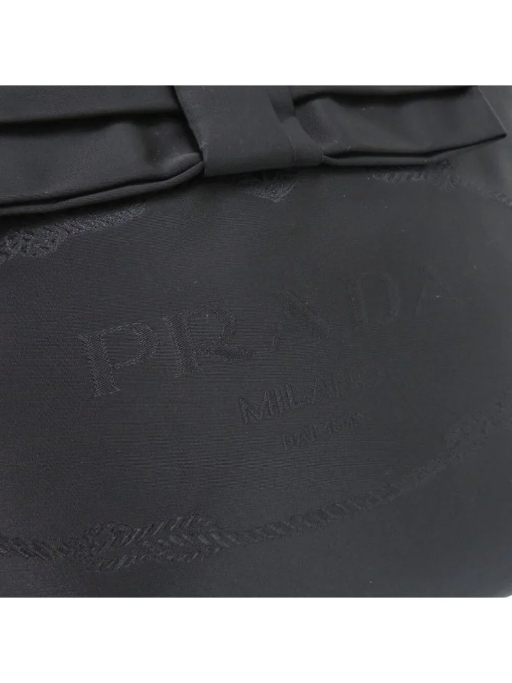 Prada Logo Ribbon Black Tote